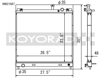 Y12 Radiator Nissan Titan / Armada 2004-2015 Aluminum Radiator Koyorad | DDESIGN