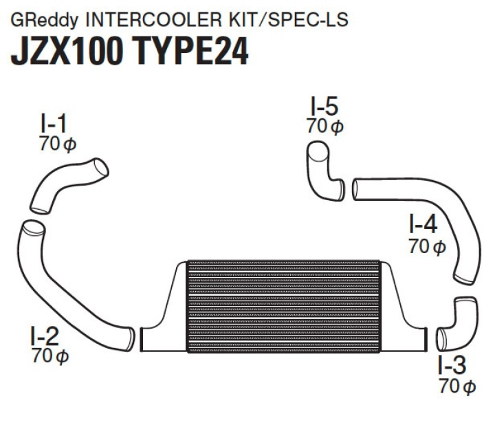 Toyota JZX100 MARK II 92-96 Spec LS InterCooler Kit GReddy in the group Select car model / Toyota / Chaser - JZX - MARK II / Tuning at DDESIGN Scandinavia AB (12010461)