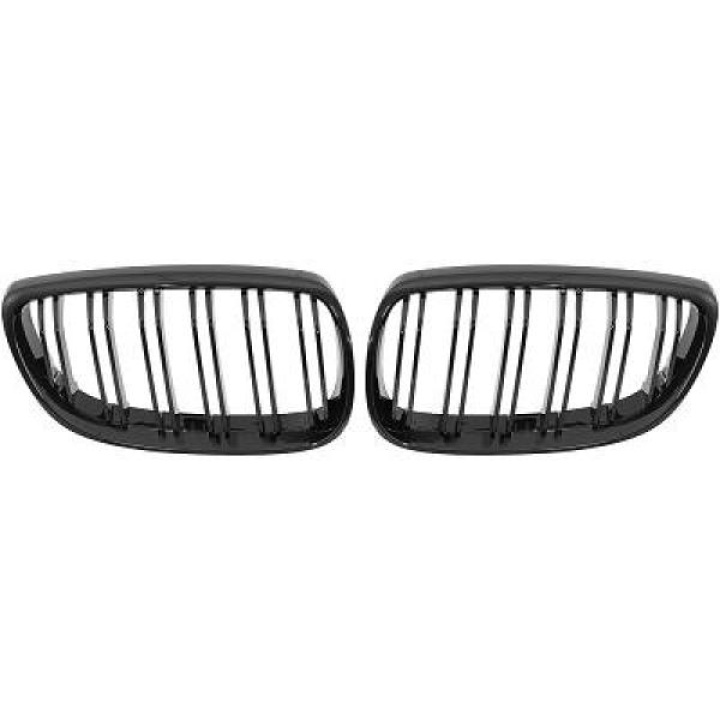BMW 3-Series E92/93 06-10 Double Ribbed Glossy Black Sports Grill / Kidneys Performance-Look DIEDERICHS in the group Select car model / BMW / 3-series (E92-E93) 05-12 / Styling at DDESIGN Scandinavia AB (1216741)