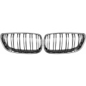  BMW 3-Series E92/E93 06-10 Double Ribbed Chrome/Black Sports Grill / Kidney Performance-Look DIEDERICHS