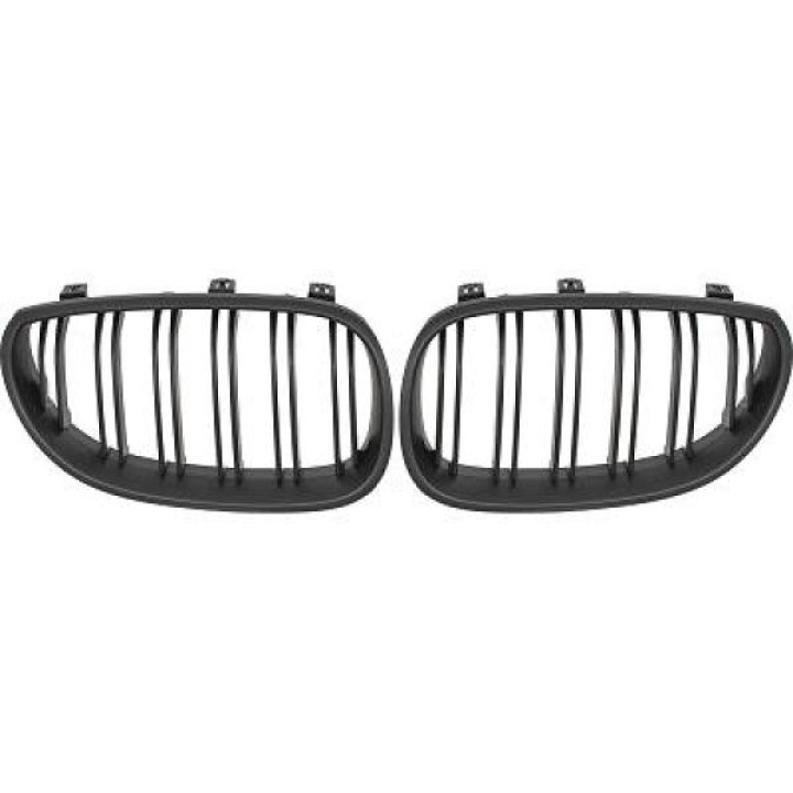 BMW 5-Series E60/E61 03-10 Double Ribbed Matte Black Sports Grill / Kidneys Performance-Look DIEDERICHS in the group Select car model / BMW / 5-series (E60-E61) 03-10 / Styling at DDESIGN Scandinavia AB (1224641)