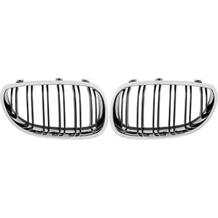  BMW 5-Series E60/E61 03-10 Double Ribbed Chrome Sports Grille / Kidneys Sport-Look DIEDERICHS in the group Select car model / BMW / 5-series (E60-E61) 03-10 / Styling at DDESIGN Scandinavia AB (1224642)