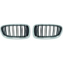  BMW 5-Series F10/F11 13-17 Double Ribbed Chrome/Black Sports Grill / Kidneys DIEDERICHS