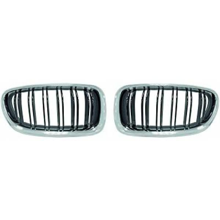  BMW 5-Series F10/F11 13-17 Double Ribbed Chrome/Black Sports Grill / Kidneys DIEDERICHS in the group Select car model / BMW / 5-series (F07-F10-F11) 11-17 / Styling / Grilles at DDESIGN Scandinavia AB (1225640)