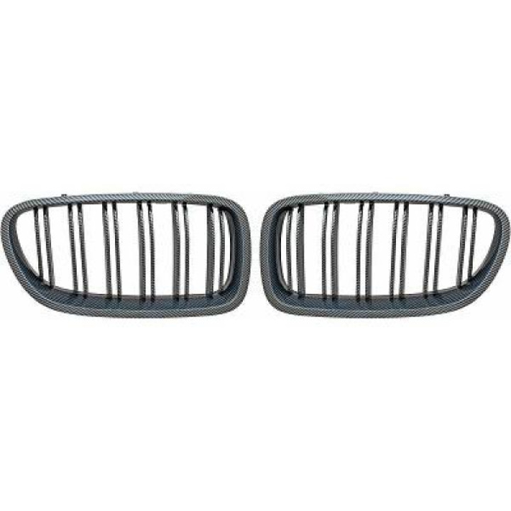  BMW 5-Series F10/F11 13-17 Double Ribbed Carbon Fiber Look Sports Grill / Kidneys Sport-Look DIEDERICHS in the group Select car model / BMW / 5-series (F07-F10-F11) 11-17 / Styling / Grilles at DDESIGN Scandinavia AB (1225941)