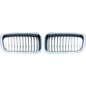 BMW 7-Series E38 95-02 Single Rib Chrome/Black Sports Grill / Kidneys DIEDERICHS