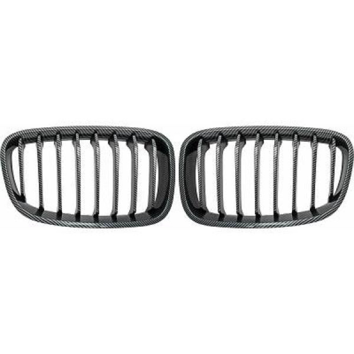 BMW 1-Series F20 11-15 Single Ribbed Carbon Fiber Look Sports Grille / Kidneys Performance Look DIEDERICHS in the group Select car model / BMW / 1-series 2-series (F20-F23) 2011-2019 / Styling / Grilles at DDESIGN Scandinavia AB (1281341)