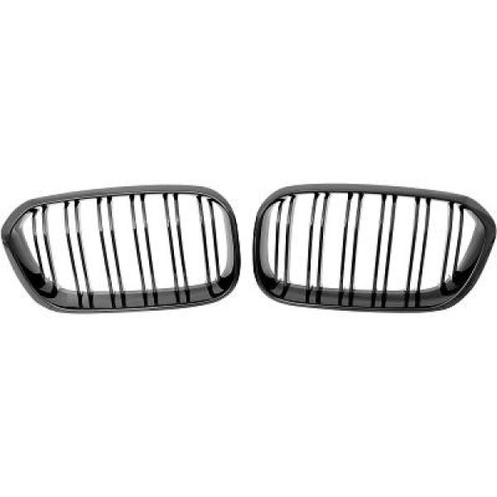  BMW 1-Series F20/F21 15-19 Double-ribbed Glossy Black Sports Grill / Kidneys Performance-Look DIEDERICHS in the group Select car model / BMW / 1-series 2-series (F20-F23) 2011-2019 / Styling / Grilles at DDESIGN Scandinavia AB (1281741)