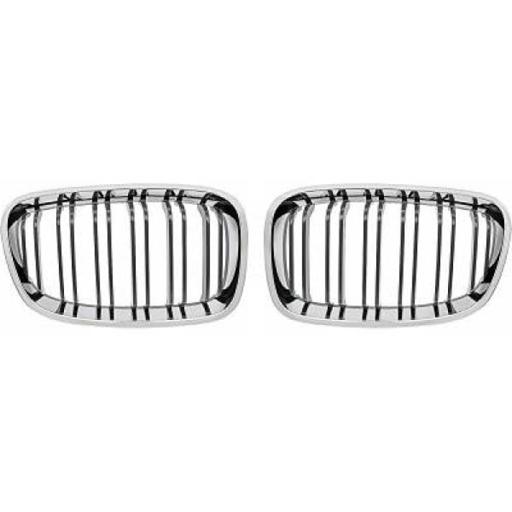  BMW 1-Series F20 11-15 Double Ribbed Chrome/Black Sports Grill / Kidneys Performance-Look DIEDERICHS in the group Select car model / BMW / 1-series 2-series (F20-F23) 2011-2019 / Styling / Grilles at DDESIGN Scandinavia AB (1281840)