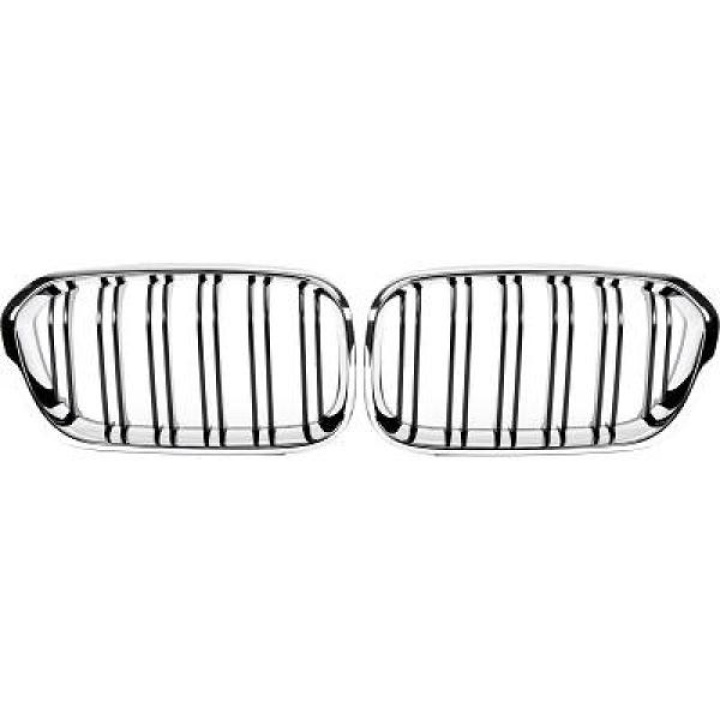  BMW 1-Series F20 15-19 Double Ribbed Chrome Sports Grill / Kidneys Performance-Look DIEDERICHS in the group Select car model / BMW / 1-series 2-series (F20-F23) 2011-2019 / Styling / Grilles at DDESIGN Scandinavia AB (1281841)
