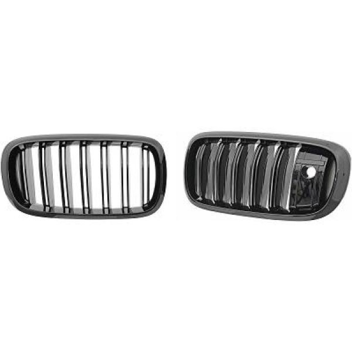  BMW X5/X6 F15/F16 13-19 (with Camera) Double Ribbed Gloss Black Sports Grill / Kidneys DIEDERICHS in the group Select car model / BMW / X5 (F15) 13-18 / Styling at DDESIGN Scandinavia AB (1293441)