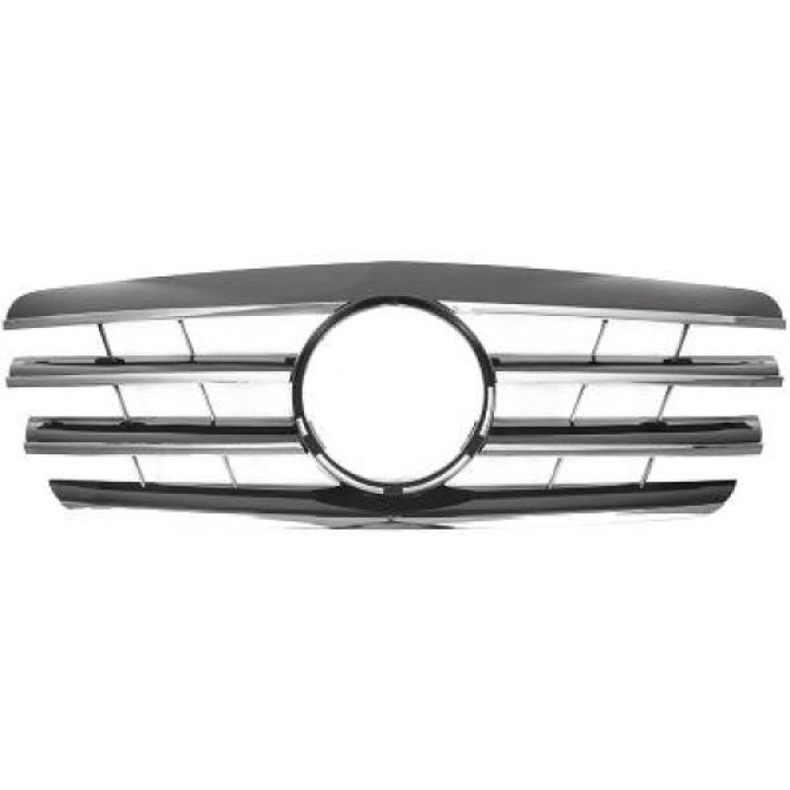 MERCEDES E-Class W210 00-02 Ribbed Black/Chrome Sport Grille AMG Sport-Look DIEDERICHS in the group Select car model / Mercedes Benz / E-Class 95-02 (W210) / Styling at DDESIGN Scandinavia AB (1614440)