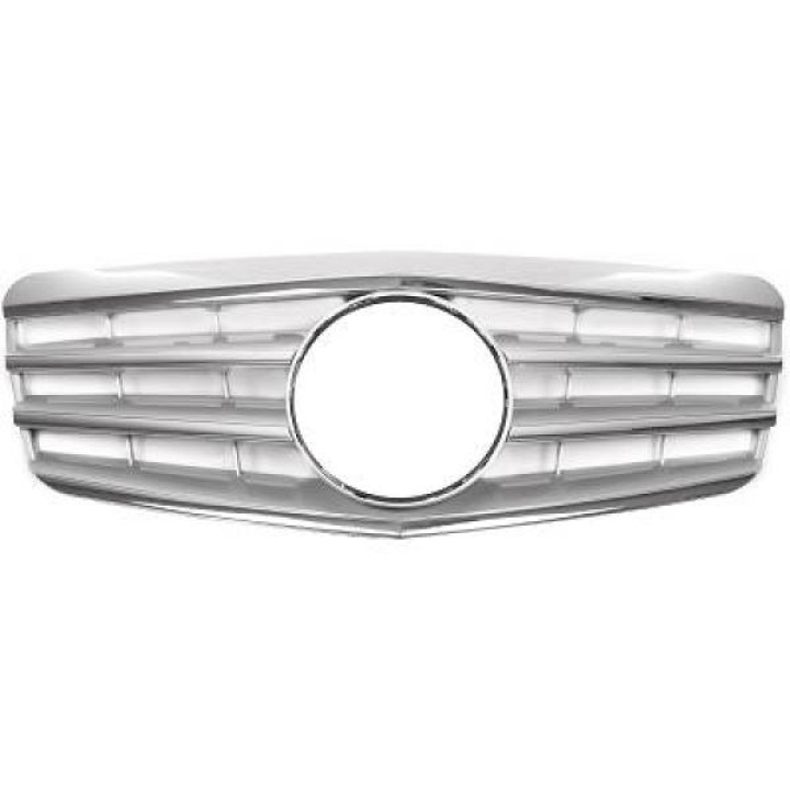 MERCEDES E-Class W211 06-09 Ribbed Chrome/Silver Sports grill CL-Look DIEDERICHS in the group Select car model / Mercedes Benz / E-Class 02-09 (W211) / Styling at DDESIGN Scandinavia AB (1615540)