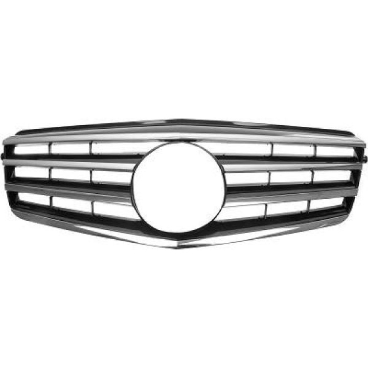 MERCEDES E-Class W212 09-13 Ribbed Black/Chrome Sport Grille AMG Sport-Look DIEDERICHS in the group Select car model / Mercedes Benz / E-Class 09-16 (W212) / Styling at DDESIGN Scandinavia AB (1616440)