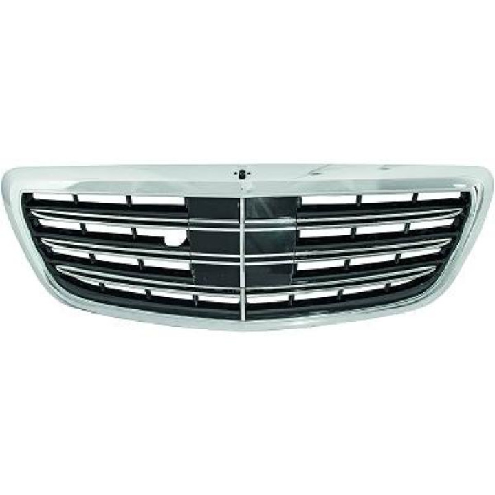 MERCEDES S-Class W222 14+ Ribbed Black/Chrome Sport grill S65 AMG OPTICS (with radar) (with nightvision) DIEDERICHS in the group Select car model / Mercedes Benz / S-Class 13-20 (W222) at DDESIGN Scandinavia AB (1648340)