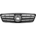 MERCEDES C-Class W203 00-07 Ribbed Black Sports Grille AMG Sport-Look DIEDERICHS