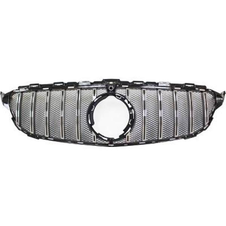 MERCEDES C-Class W205 18-21 Black/Chrome Panamericana Sport grill AMG/GT-R-Look (with/without camera) DIEDERICHS in the group Select car model / Mercedes Benz / C-Class 15-21 (W205) / Styling at DDESIGN Scandinavia AB (1673843)