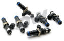 Set of 6 high impedance 2200cc injectors for Toyota Supra TT 93-98. For top feed conversion, 14mm o-ring.