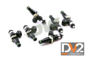 Set of 6 Bosch EV14 1500cc high impedance injectors for Toyota Supra TT 93-98. For top feed conversion, 14mm o-ring.