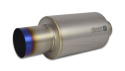 3\'\' In / 4\'\' Out Titanium Muffler Burned Blue Tip Vibrant Performance