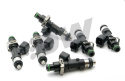 Set of 6 high impedance 1000cc injectors for Toyota Supra TT 93-98. For top feed conversion, 11mm o-ring.