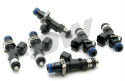 Set of 6 high impedance 1000cc injectors for Toyota Supra TT 93-98. For top feed conversion, 14mm o-ring.