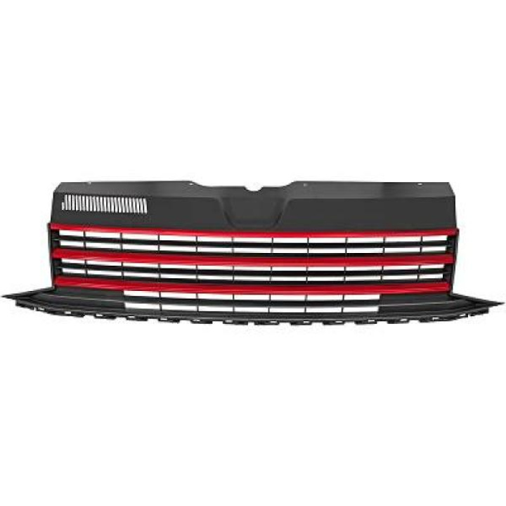 VW Transporter T6 15-19 Ribbed Black/Red Sports grill DIEDERICHS in the group Select car model / VW / Transporter T6 / Styling at DDESIGN Scandinavia AB (2274441)