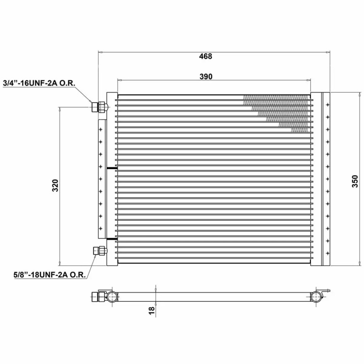 AC Condenser Radiator 468 x 350mm T7 Design in the group Interior / Heater & Accessories / AC Components at DDESIGN Scandinavia AB (30311343CP)