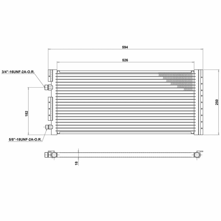 AC Condenser Radiator 593 x 250mm T7 Design in the group Interior / Heater & Accessories / AC Components at DDESIGN Scandinavia AB (30311344CP)