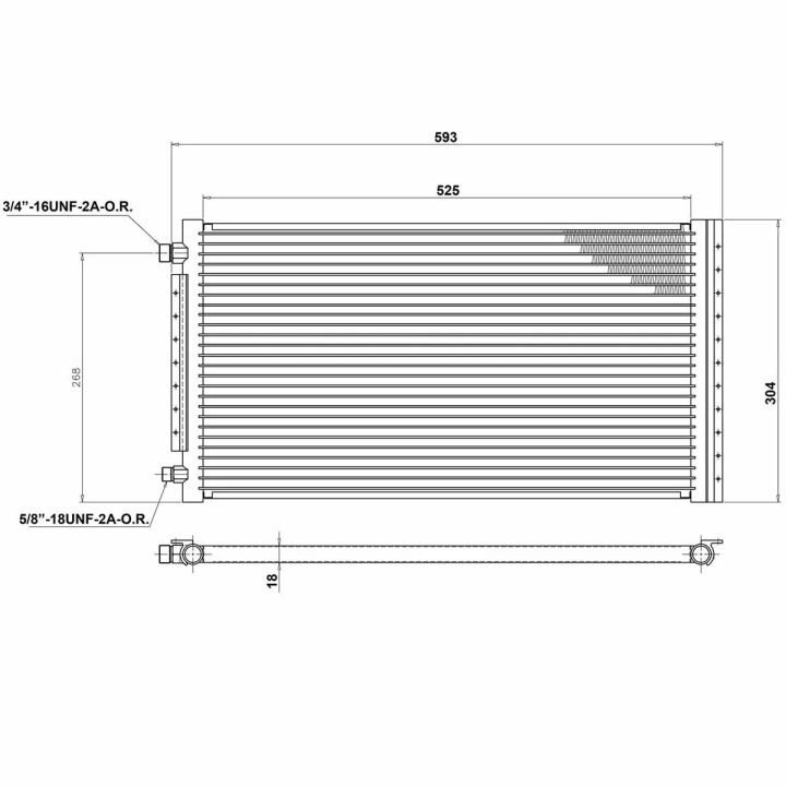 AC Condenser Radiator 593 x 304mm T7 Design in the group Interior / Heater & Accessories / AC Components at DDESIGN Scandinavia AB (30311345CP)
