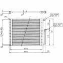 AC Condenser Radiator 680 x 361mm - Black T7 Design
