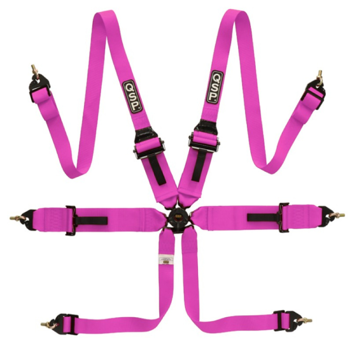 6-point safety harness FHR Touring FIA - Pink QSP Products in the group Universal products at DDESIGN Scandinavia AB (30QRH336-PNK)