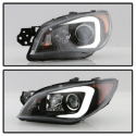 Subaru Impreza WRX 2006-2007 Projector Headlights - Halogen Model Only ( Not Compatible With Xenon/HID Model ) - Light Bar DRL - Black Spyder Auto