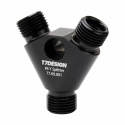 -6 30 Degree Y Splitter / Splicer (High Side) 5/8-18 (High Flow) MIO - Male Insert O-Ring T7 Design