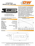 DW100 series, 165lph in-tank fuel pump w/ Universal Install Kit. Fits Most.