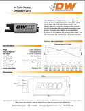 DW200 series, 255lph in-tank fuel pump w/ Universal Install Kit. Fits Most.