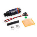 DW65C series, 265lph compact fuel pump without mounting clips w/ Universal Install Kit.