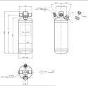 Universal Receiver / Drier Bottle Upright 64mm Dia with 3/8-24 UNF Port T7 Design