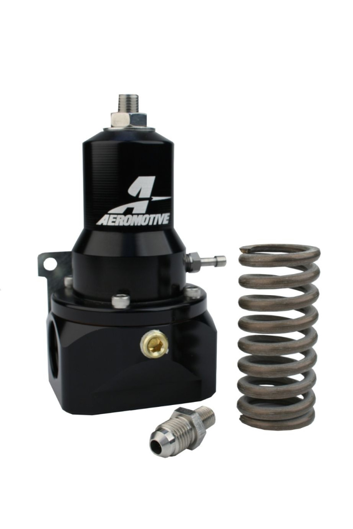Regulator, 30-120 psi, .500 Valve, 2x AN-10 inlets, AN-10 Bypass Aeromotive in the group Tuning / Fuel system / Fuel pressure regulator FPR at DDESIGN Scandinavia AB (AER13132)