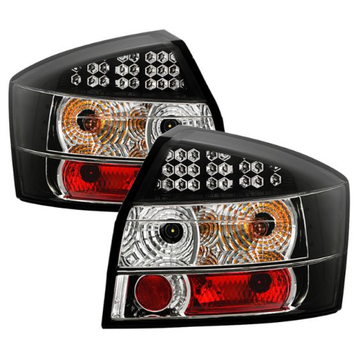 Audi A4 02-05 LED Tail Lights - Black Spyder Auto in the group Select car model / Audi / A4 - S4 (B6) 2000-2006 / Styling / Lights at DDESIGN Scandinavia AB (ALT-YD-AA402-LED-BK)