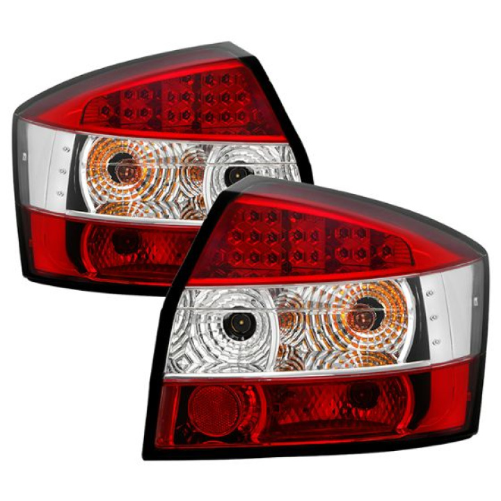 Audi A4 02-05 LED Tail Lights - Red Clear Spyder Auto in the group Select car model / Audi / A4 - S4 (B6) 2000-2006 / Styling / Lights at DDESIGN Scandinavia AB (ALT-YD-AA402-LED-RC)