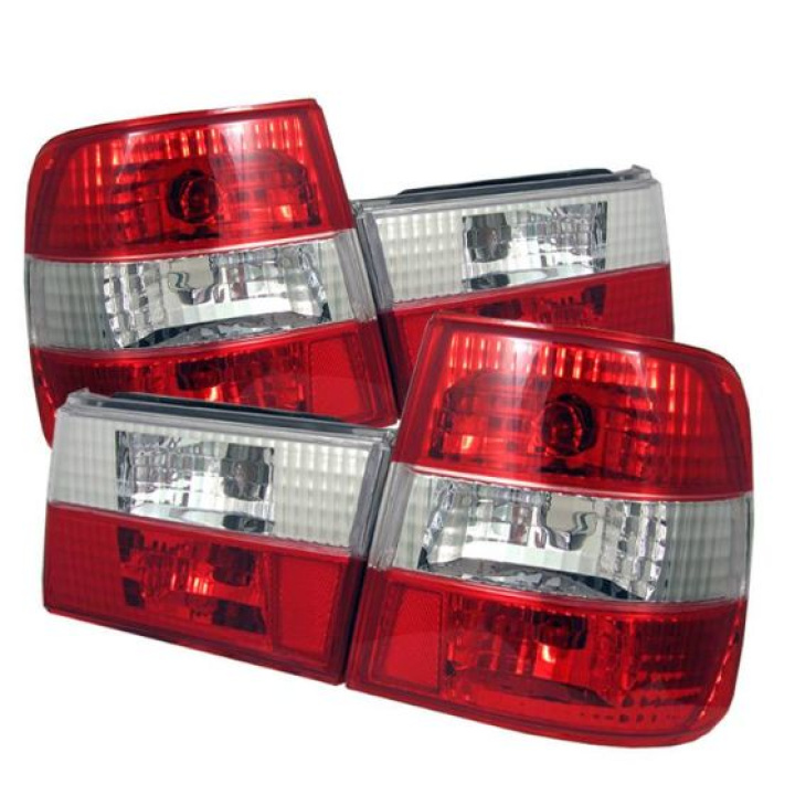 BMW E34 5-Series 88-95 Euro Style Tail Lights - Red Clear Spyder Auto in the group Select car model / BMW / 5-series (E34) 87-96 / Styling / Lights at DDESIGN Scandinavia AB (ALT-YD-BE3488-RC)