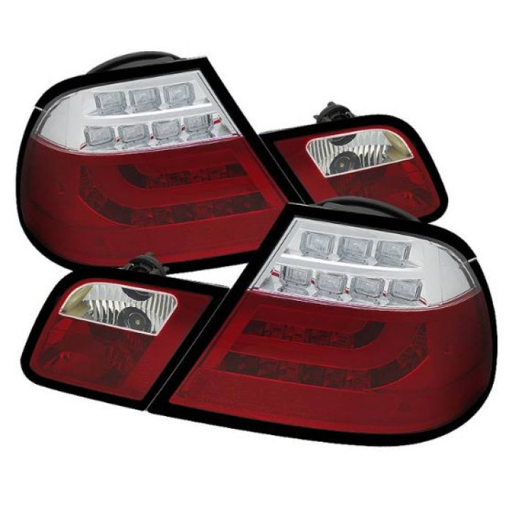 BMW E46 00-03 2Dr Coupe ( Will Not Fit Convertible ) Light Bar LED Tail Lights - Red Clear Spyder Auto in the group Select car model / BMW / 3-series (E46) 1998-2005 / Styling / Lights at DDESIGN Scandinavia AB (ALT-YD-BE4600-LBLED-RC)