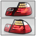 BMW E46 00-03 2Dr Coupe ( Will Not Fit Convertible ) Light Bar LED Tail Lights - Red Clear Spyder Auto