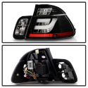 BMW E46 3-Series 02-05 4Dr Light Bar Style LED Tail Lights - Black Spyder Auto