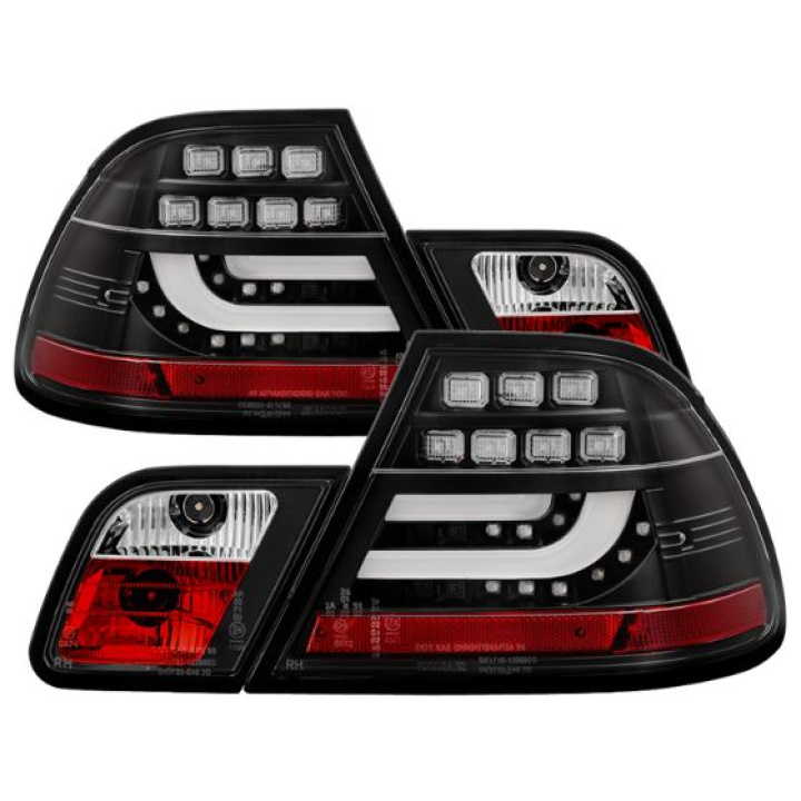 BMW E46 3-Series 04-06 2Dr Light Bar Style LED Tail Lights - Black Spyder Auto in the group Select car model / BMW / 3-series (E46) 1998-2005 / Styling / Lights at DDESIGN Scandinavia AB (ALT-YD-BE4604-LBLED-BK)