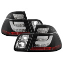 BMW E46 3-Series 99-01 4Dr Light Bar Style LED Tail Lights - Black Spyder Auto