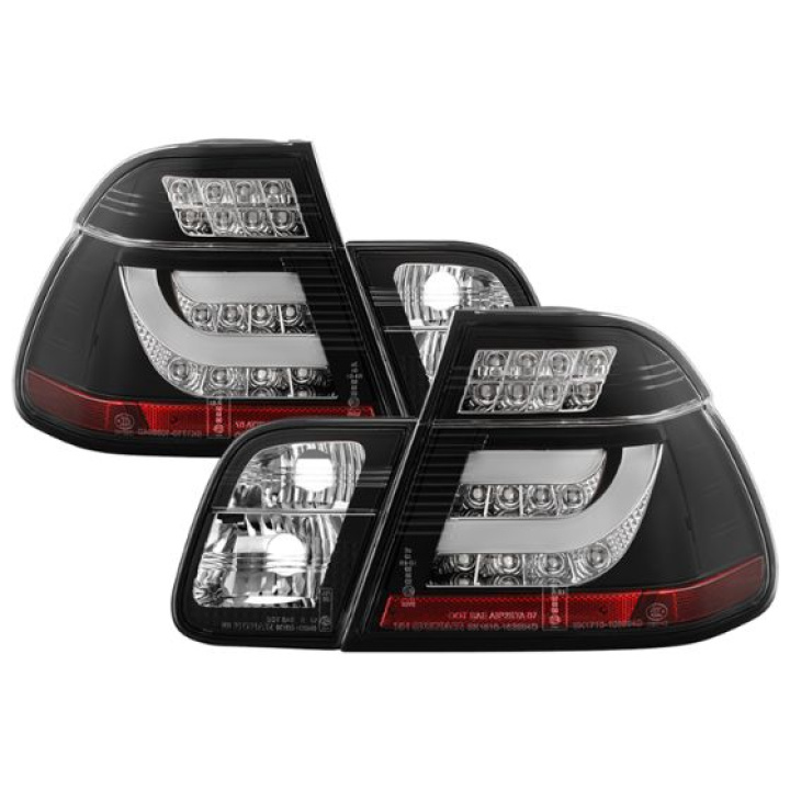 BMW E46 3-Series 99-01 4Dr Light Bar Style LED Tail Lights - Black Spyder Auto in the group Select car model / BMW / 3-series (E46) 1998-2005 / Styling / Lights at DDESIGN Scandinavia AB (ALT-YD-BE4699-4D-LBLED-BK)
