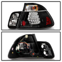 BMW E46 3-Series 99-01 4Dr LED Tail Lights - Black Spyder Auto