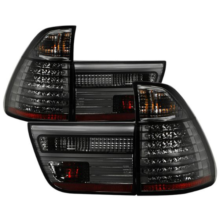BMW E53 X5 00-06 4PCS LED Tail Lights - Smoke Spyder Auto in the group Select car model / BMW / X5 (E53) 99-06 / Styling at DDESIGN Scandinavia AB (ALT-YD-BE5300-LED-SM)